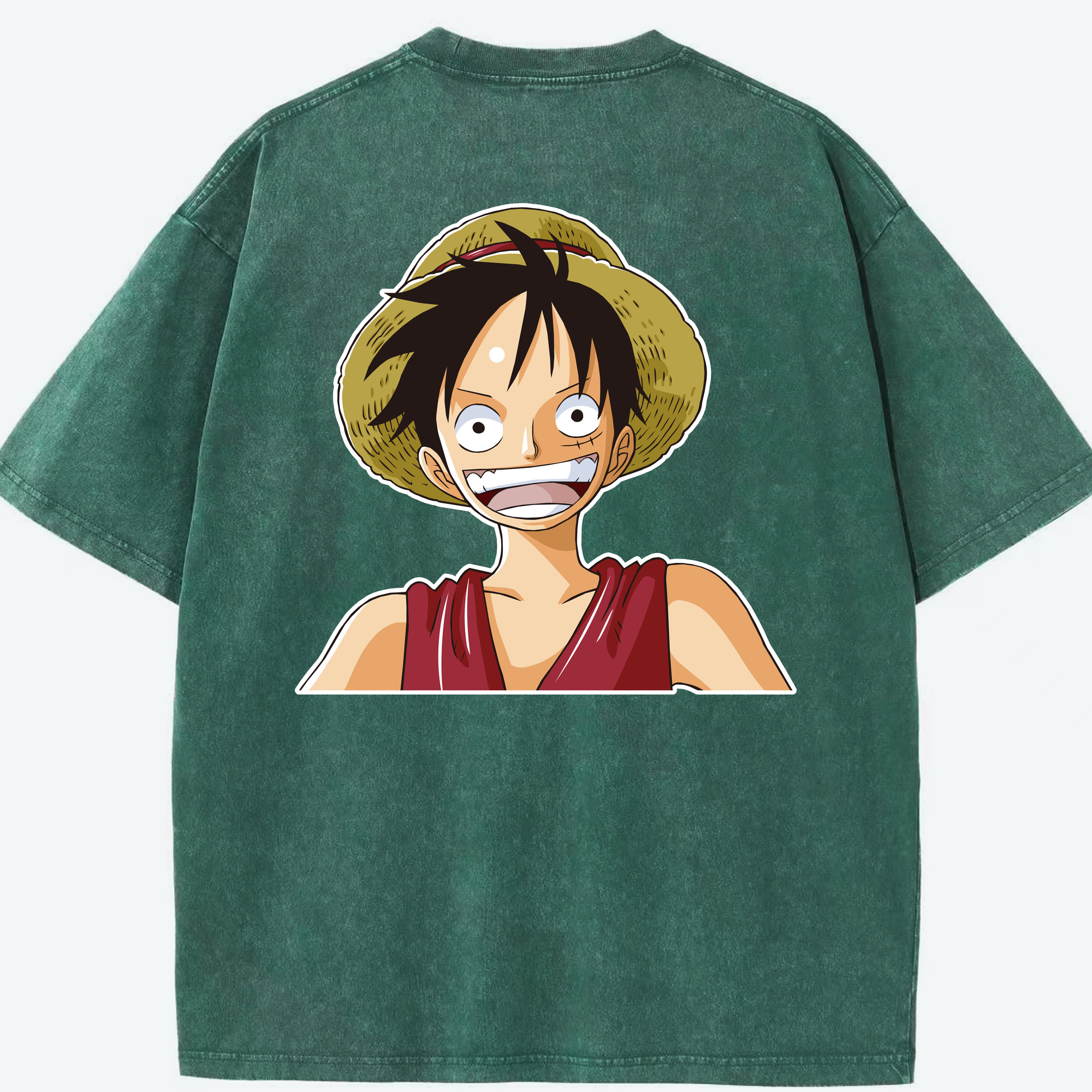 ワンピース モンキー・D・ルフィ ONE PIECE Monkey D. Luffy 綿100% ヴィンテージ風 半袖Tシャツ（背面プリント）